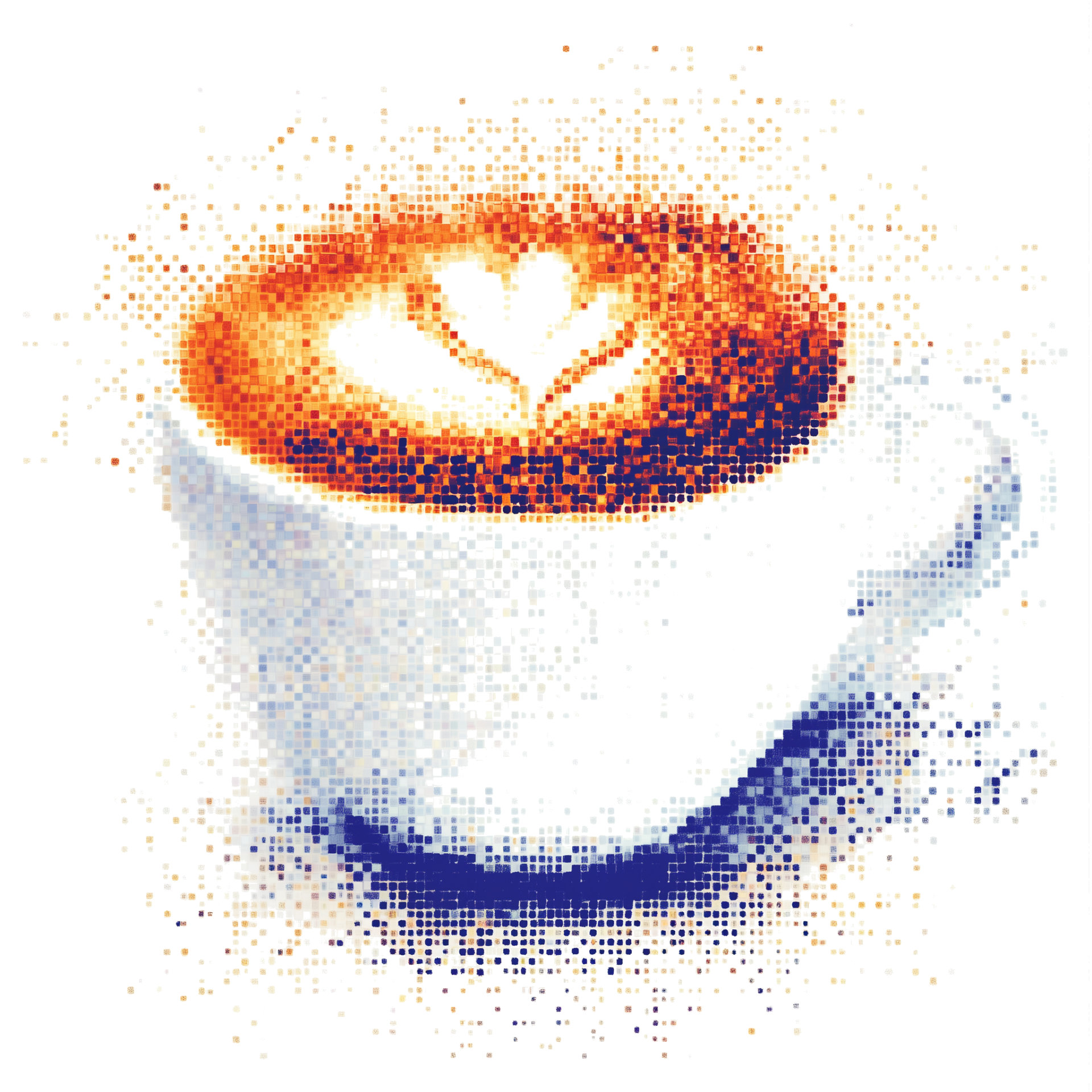 Ein abstrakter Cappuccino aus Datenpunkten