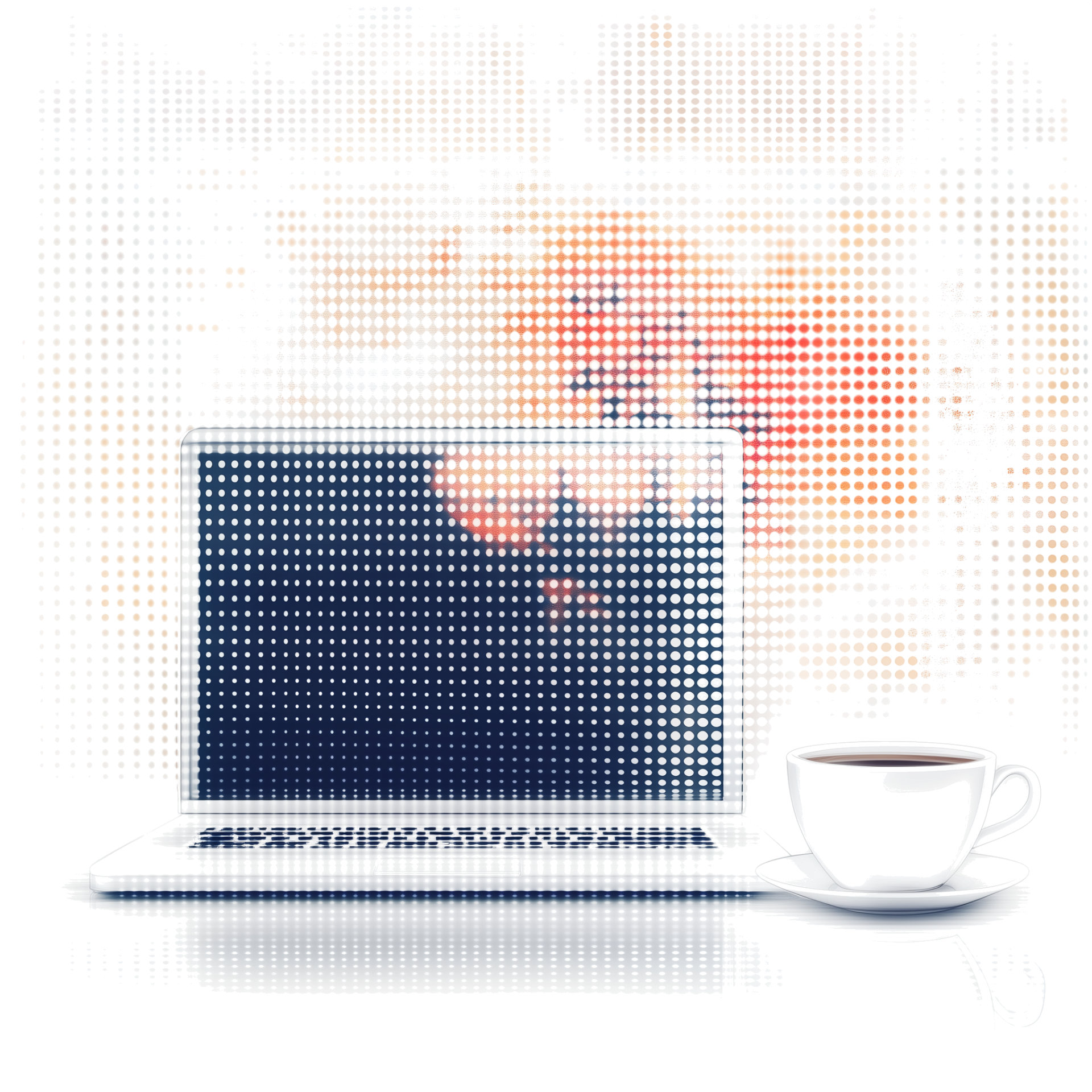 Ein abstrakter Laptop aus Datenpunkten
